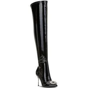 I.N.C. Int Concepts Women Black Romina Embellished Over-The-Knee Boots Size 9.5M